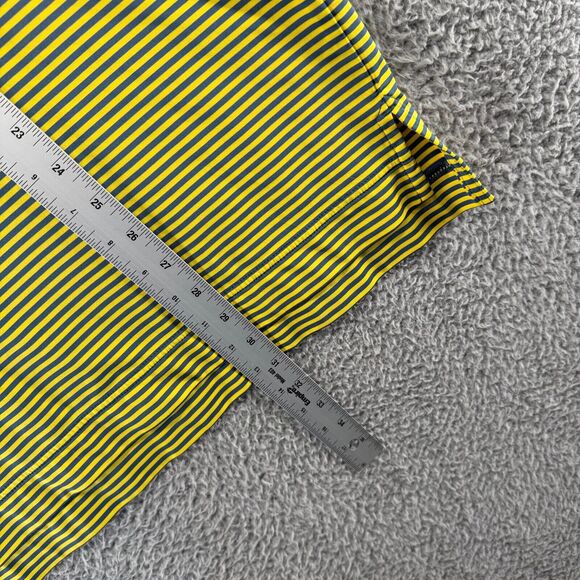 Footjoy Polo Shirt men's Large Yellow Gray Striped Performance Golf Glenview - Picture 4 of 9